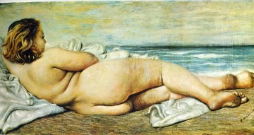 Desnudo Painting - mujer desnuda en la playa 1932 Giorgio de Chirico Desnudo impresionista